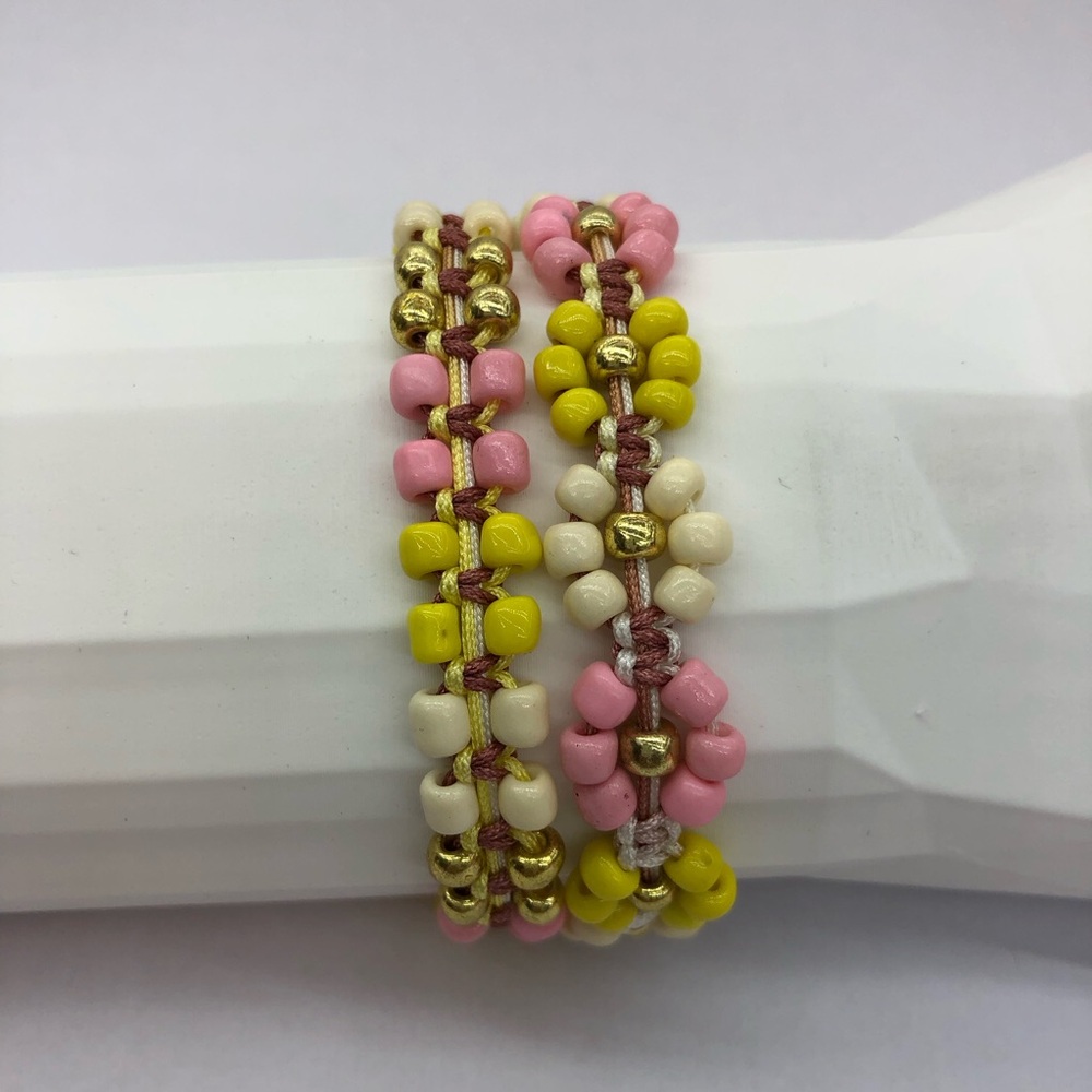 Bracelets macrame adjustable (set of two)
